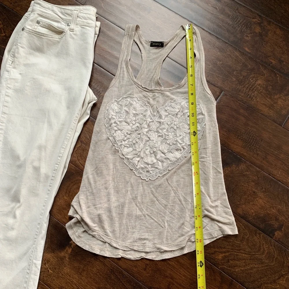 Poetry Cream Heart Tank Top Size Medium- See‎ Measurements